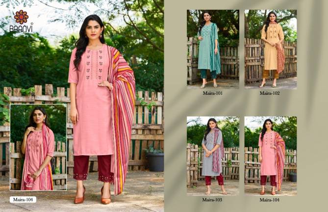 Baanvi Maira Fancy Designer Ethnic Wear Kurti Pant With Dupatta Collection